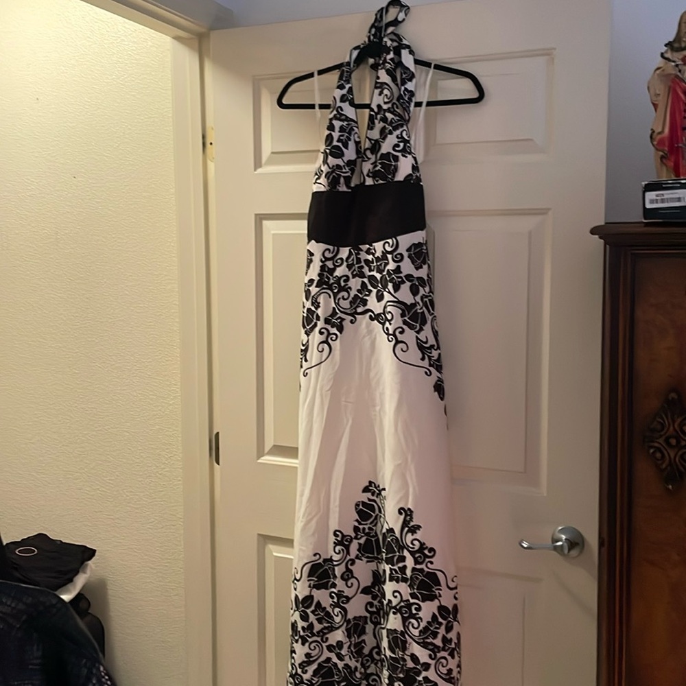 Halter ivy flower print gown